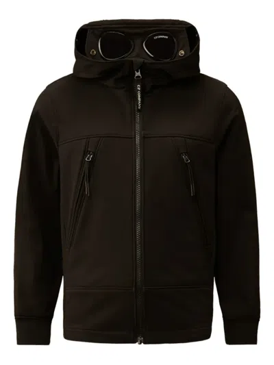 C.p. Company Goggle-detail Zip-up Jacket In Brown