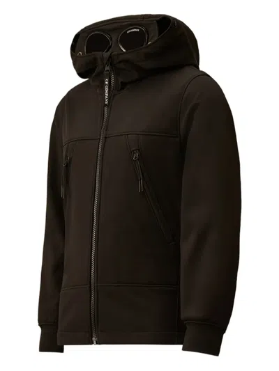 C.p. Company Goggle-detail Zip-up Jacket In Brown