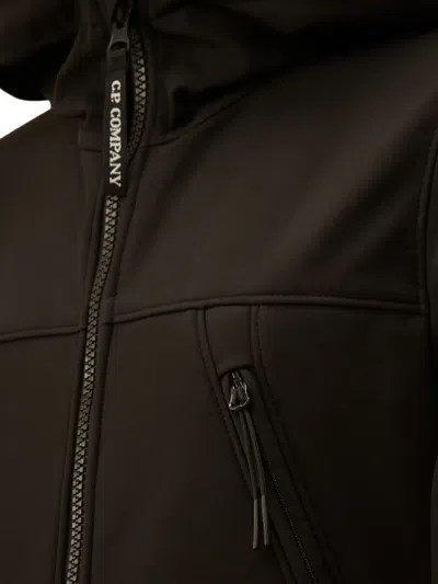 C.p. Company Goggle-detail Zip-up Jacket In Brown