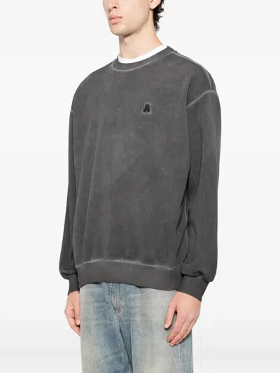 Izzue Logo-appliqué Cotton Sweatshirt In Gray
