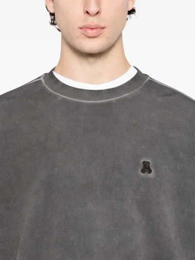 Izzue Logo-appliqué Cotton Sweatshirt In Gray