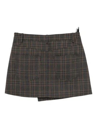 B+ab Checked Mini Skirt In Gray