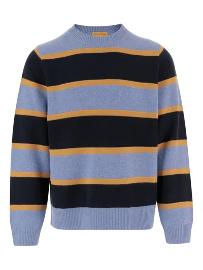 Guest In Residence Stripe Crew Sweater Heather Blue Combo In Blue