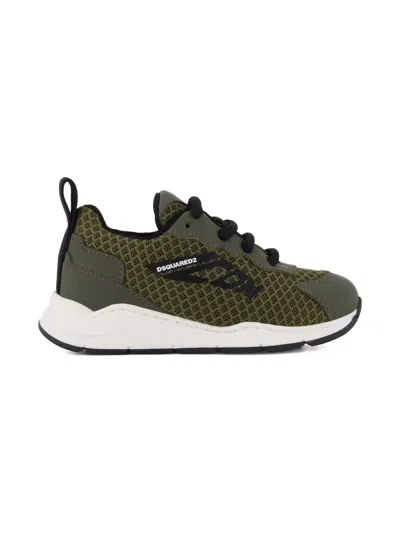 Dsquared2 Mesh-panelled Lace-up Sneakers In Green