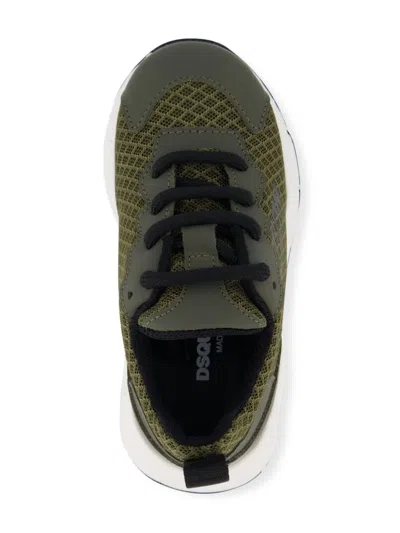 Dsquared2 Mesh-panelled Lace-up Sneakers In Green