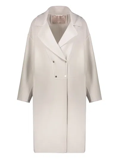 Herno Double-breasted Coat In Neutral
