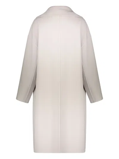 Herno Double-breasted Coat In Neutral