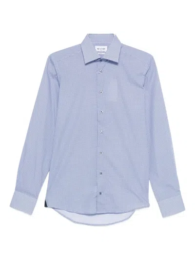 几何印花棉衬衫