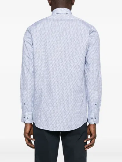 几何印花棉衬衫