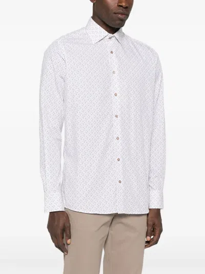 几何图案印花长袖衬衫