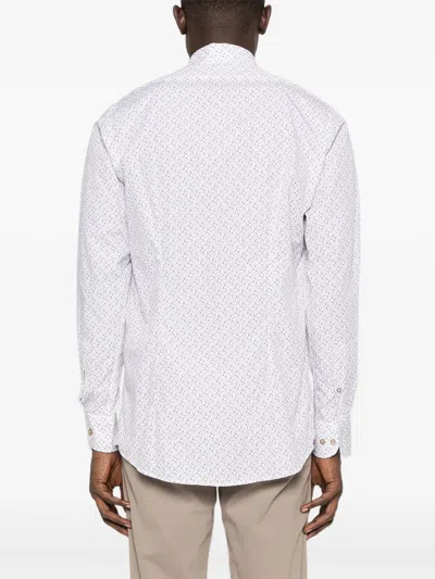 几何图案印花长袖衬衫