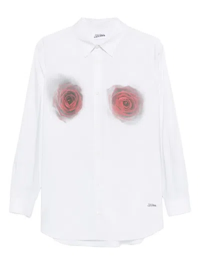 Jean Paul Gaultier White 'the Blurry Roses Print' Shirt In White