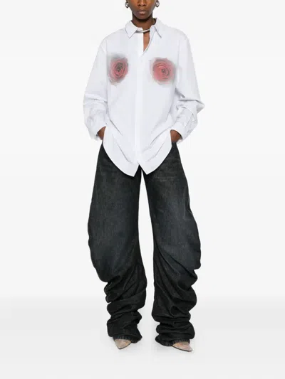 Jean Paul Gaultier White 'the Blurry Roses Print' Shirt In White