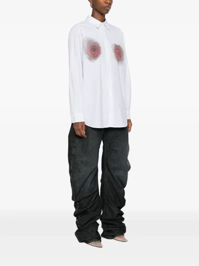 Jean Paul Gaultier White 'the Blurry Roses Print' Shirt In White