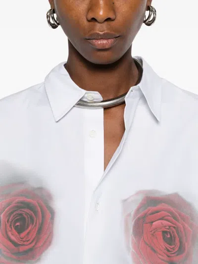 Jean Paul Gaultier White 'the Blurry Roses Print' Shirt In White