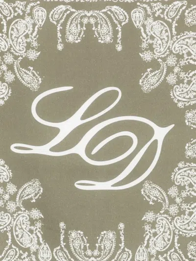 Les Deux Square Paisley Patterned Scarf Border Design In Green