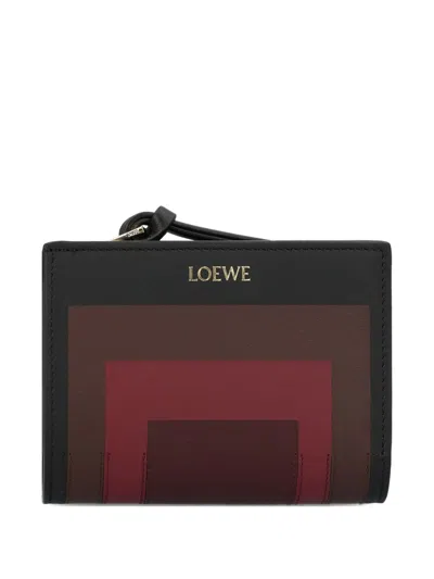 Loewe X Albers Compact Bifold Wallet In Nappa Leather In Multi