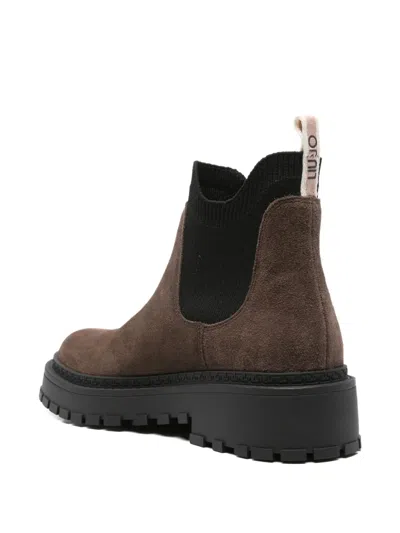 Liu •jo Beatles Suede Elastic-panel Boots In Brown