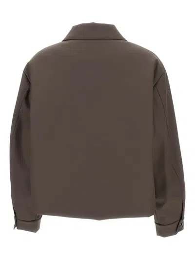 Kassl Editions Bomber Short Rubber In Brown