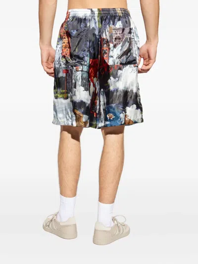 Off-white All-over Printed Bermuda Shorts In Blue