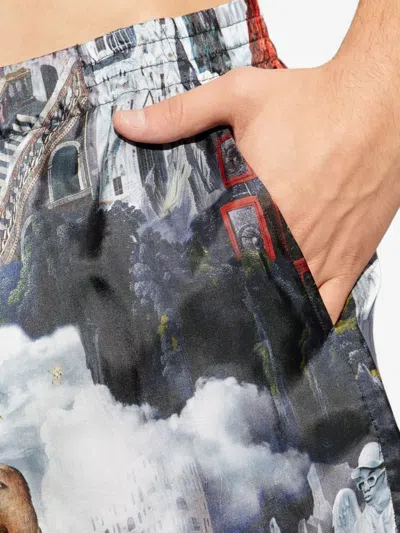 Off-white All-over Printed Bermuda Shorts In Blue