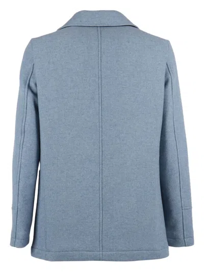 Camplin Thermal-resistant Blue Wool Blend Peacoat In Blue