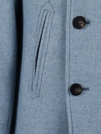 Camplin Thermal-resistant Blue Wool Blend Peacoat In Blue