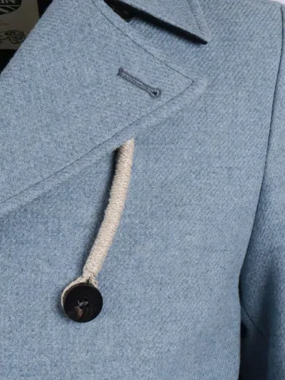 Camplin Thermal-resistant Blue Wool Blend Peacoat In Blue