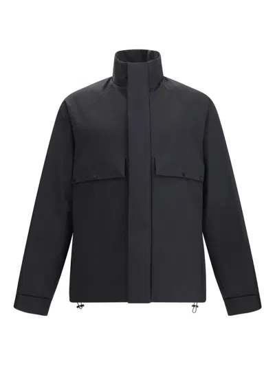 Moncler Egoutelles Jacket With Zipper And Button Closure In Black