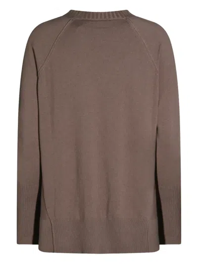 Antonelli Raglan-sleeve Side-slit Sweater In Brown