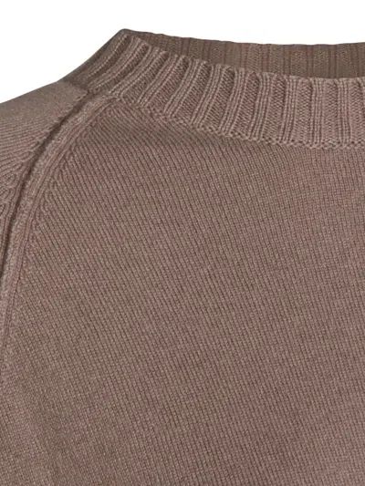 Antonelli Raglan-sleeve Side-slit Sweater In Brown