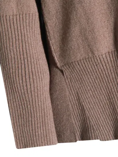 Antonelli Raglan-sleeve Side-slit Sweater In Brown