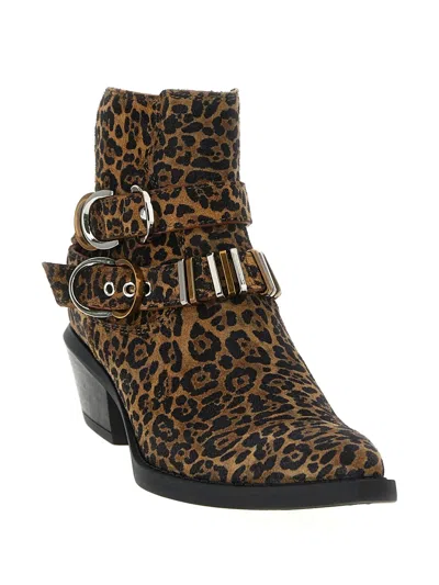Pinko Animal Print Ankle Boots With Block Heel In Animal Print