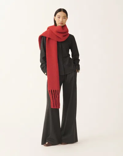 Fabiana Filippi Long Alpaca Wool Scarf In Red