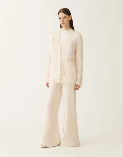 Fabiana Filippi Long-sleeved Cardigan In Neutral