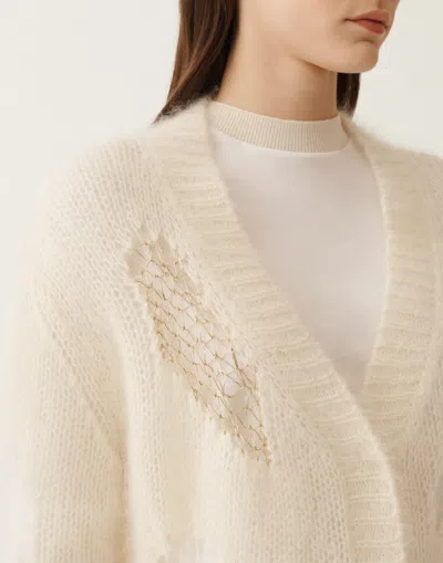 Fabiana Filippi Long-sleeved Cardigan In Neutral