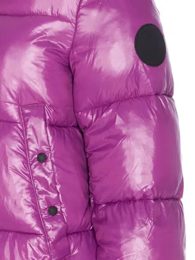Save The Duck Purple Down Jacket Frontal Zip Closure In Purple