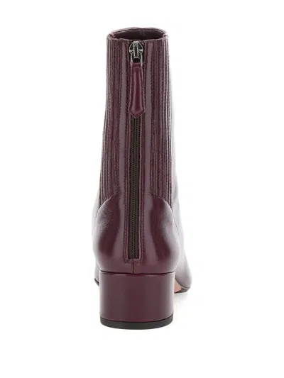 Aquazzura Bordeaux Ankle Boots With Medium Wide Heel In Leather Woman In Animal Print