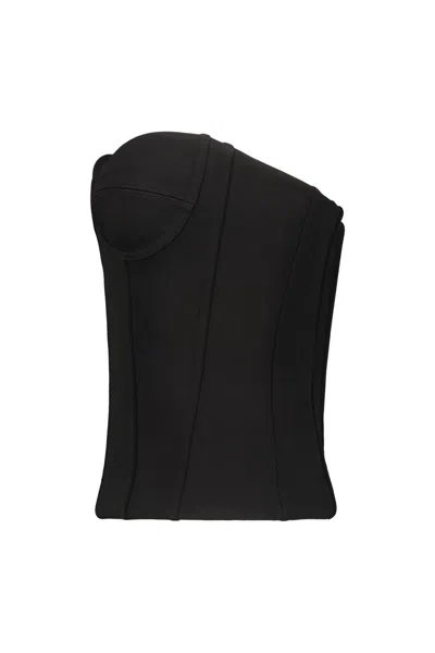 Wardrobe.nyc Black Semi Matte Bustier Tank Top