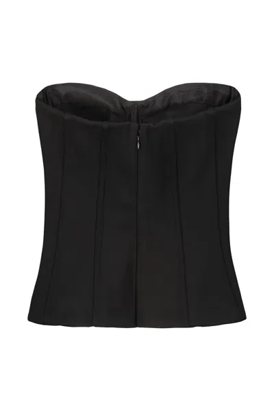Wardrobe.nyc Black Semi Matte Bustier Tank Top