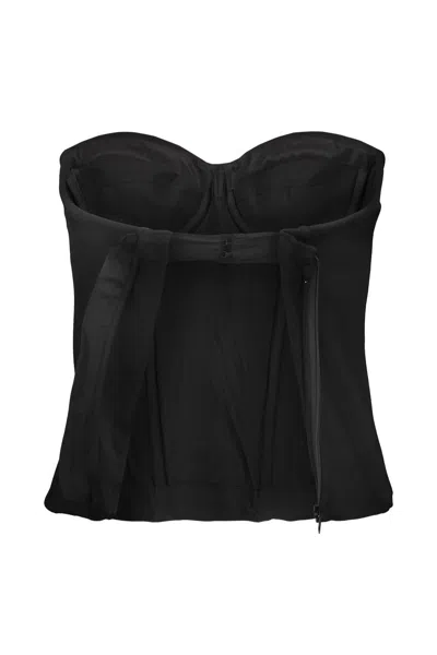 Wardrobe.nyc Black Semi Matte Bustier Tank Top