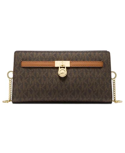 Michael Kors Hamilton Moderne Extra-small Signature Logo Convertible Crossbody Bag In Brown