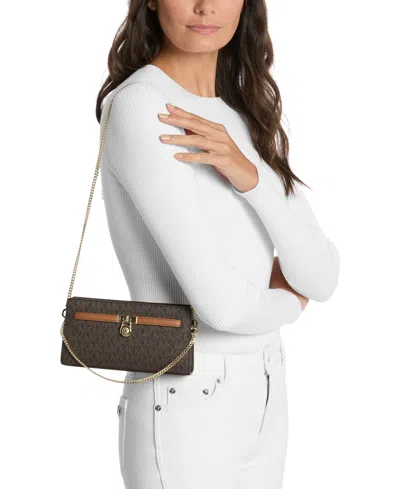 Michael Kors Hamilton Moderne Extra-small Signature Logo Convertible Crossbody Bag In Brown