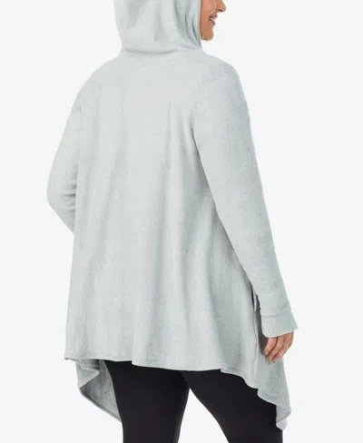 Cuddl Duds Plus Size Hooded Wrap In Gray