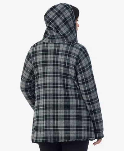 Cuddl Duds Plus Size Hooded Wrap In Gray