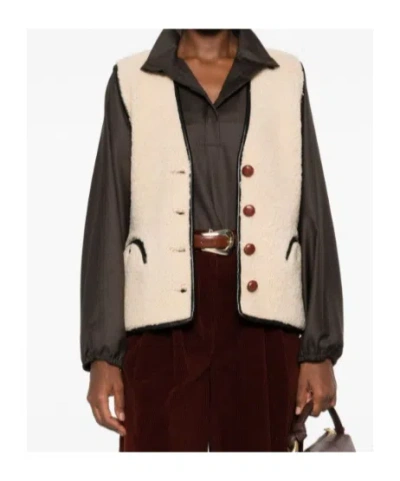 Blazé Milano Button-fastening Shearling Gilet In Brown