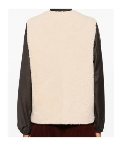 Blazé Milano Button-fastening Shearling Gilet In Brown
