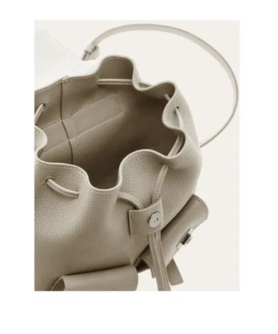 Ferragamo Geometric-flap Drawstring Backpack In Neutral