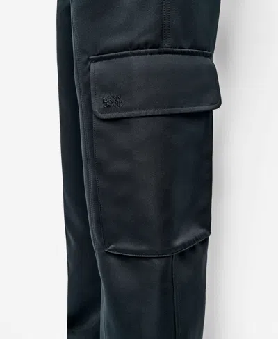 Dkny Jeans Women's High Waist Wide Leg Cargo Pants In Black