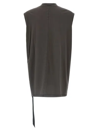 Rick Owens Drkshdw Graphic Print Sleeveless Top With Back Seam In Brown